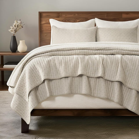 EVERGRACE x Kinsey Walsh Cross Stitch Pre-Washed Cotton Quilt Bedding Set Queen Size,