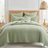 Levtex Home - Mills Waffle - Full/Queen Quilt Set - Desert Sage Cotton Waffle -
