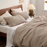 Bedsure Cotton Duvet Cover Set - 100% Cotton Waffle Weave Khaki Duvet Cover Oversized King Size
